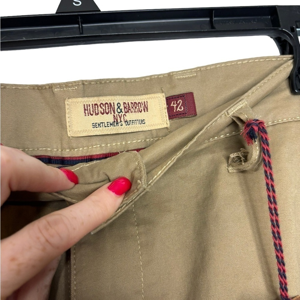 NWT Hudson And Barrow Cargo Stretch Brown Khaki Corn Stalk Shorts Flat Front 42 - Picture 4 of 9